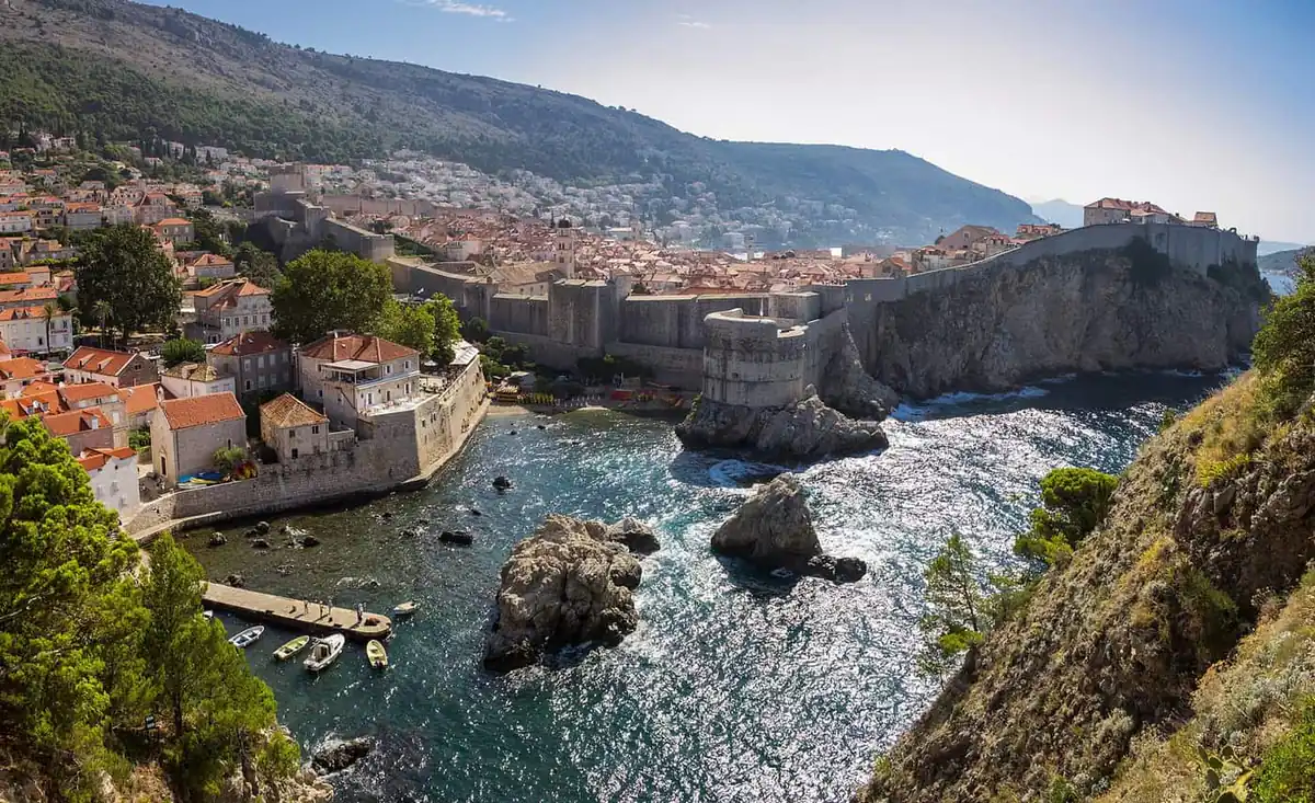 Dubrovnik old town seen from the city walls