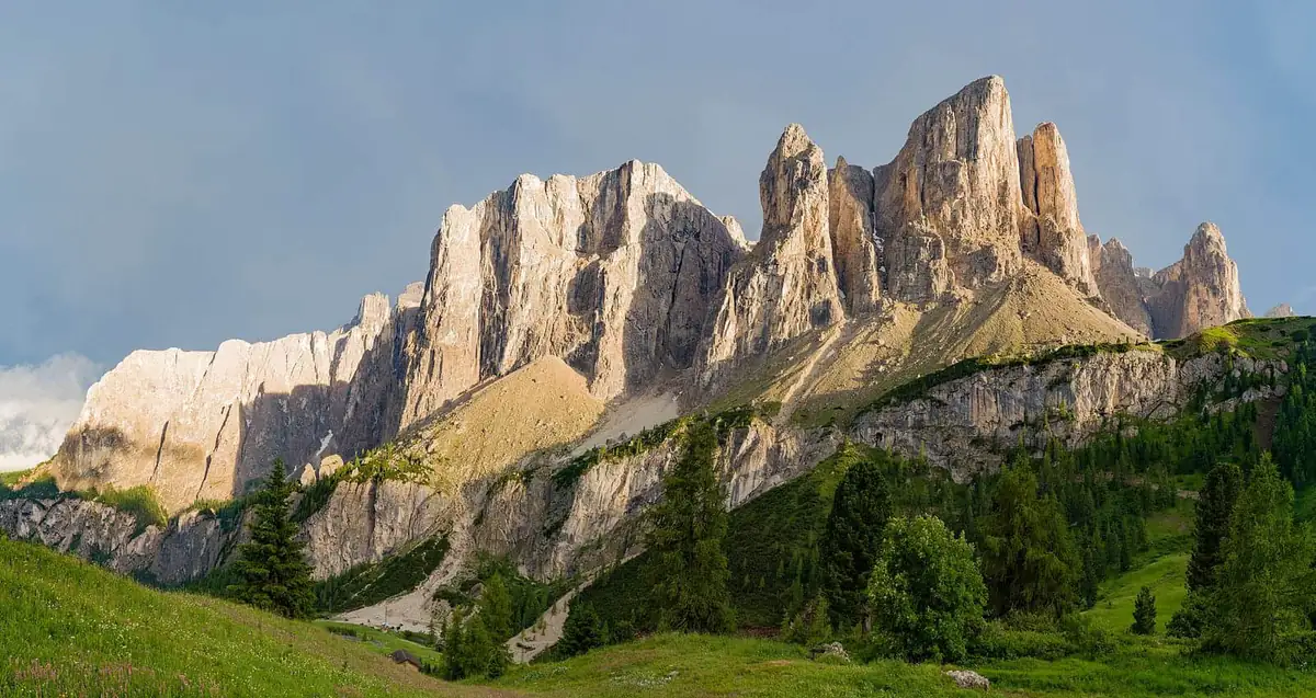 The Sella group seen from the Frea pass in the Dolomites