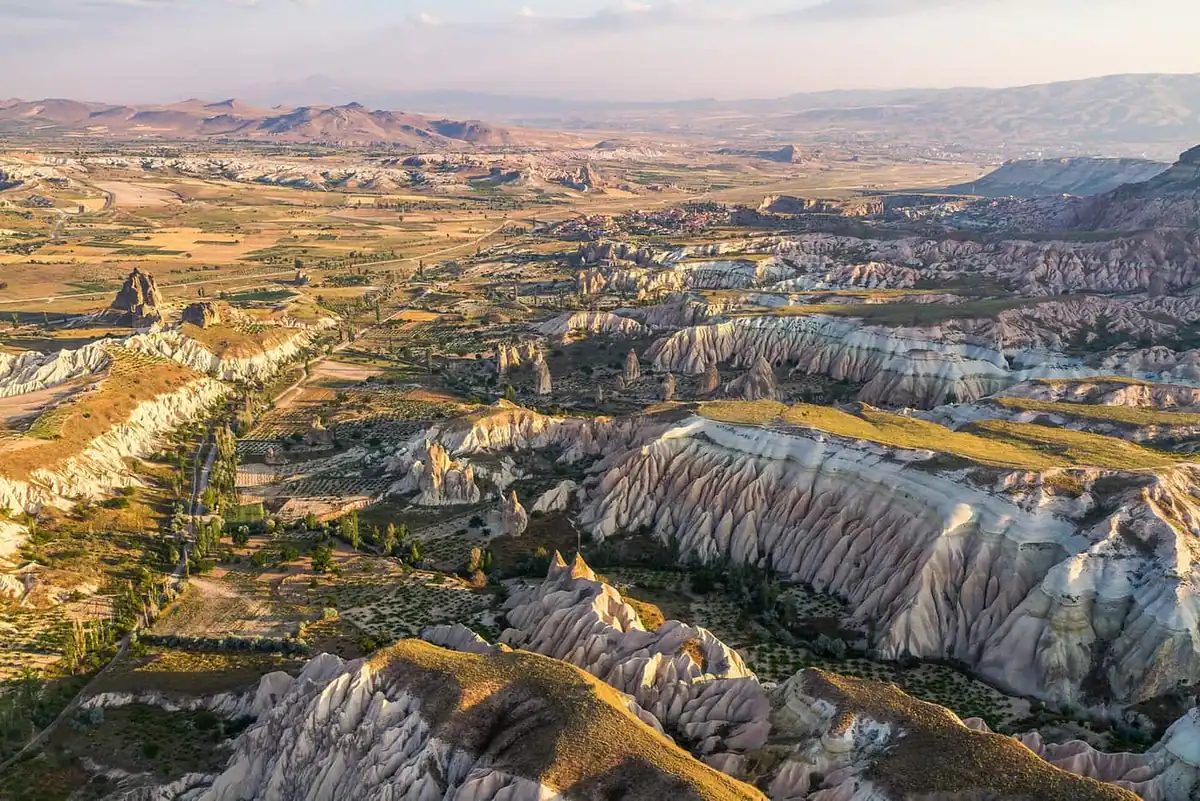 Aerial view of the Cappadocia landscape