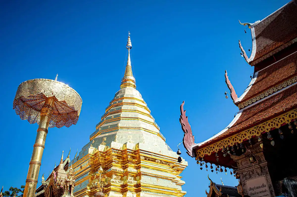 The golden chedi of Wat Phra That Doi Suthep above Chiang Mai